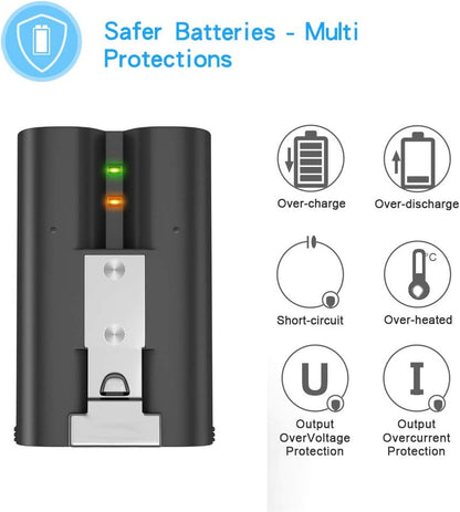 Charging Station and 2 Packs Rechargeable 3.65V Lithium-Ion Battery That Is Compatible with Ring, for Video Doorbell 2/3 and Spotlight Cam Battery 6400Mah