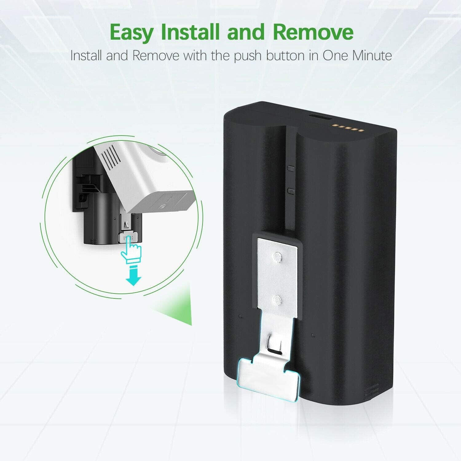 Charging Station and 2 Packs Rechargeable 3.65V Lithium-Ion Battery That Is Compatible with Ring, for Video Doorbell 2/3 and Spotlight Cam Battery 6400Mah