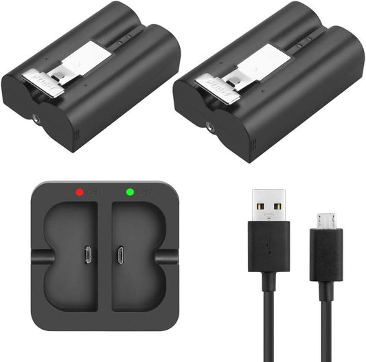 Charging Station and 2 Packs Rechargeable 3.65V Lithium-Ion Battery That Is Compatible with Ring, for Video Doorbell 2/3 and Spotlight Cam Battery 6400Mah