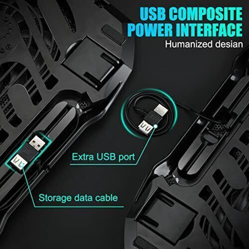 Laptop Cooling Pad, Gaming Laptop Cooler with 2 Quiet Big Fans, RGB 7 Color