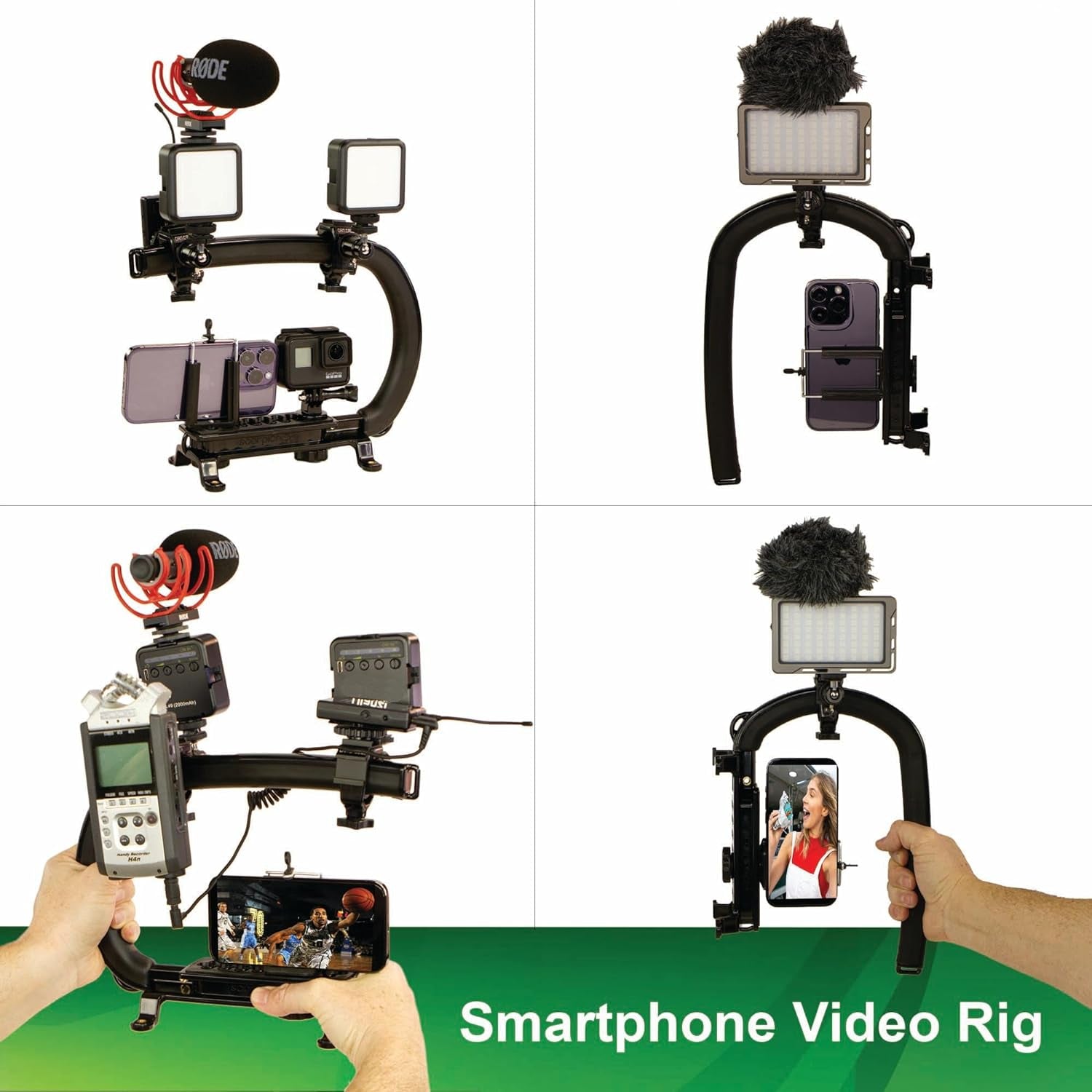 Scorpion EX Video Action Stabilizing Rig Handle Grip Handheld Stabilizer with Hot-Shoe Mount for Canon Nikon Sony Panasonic DSLR & Mirrorless Camera Camcorder (Triple Cold Shoe (X1))
